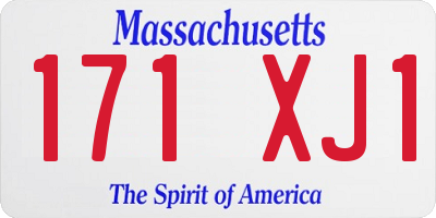 MA license plate 171XJ1
