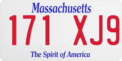 MA license plate 171XJ9
