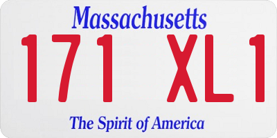 MA license plate 171XL1