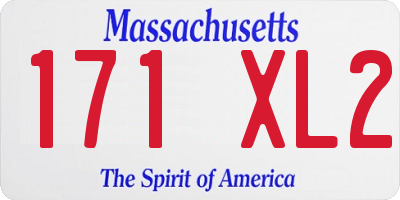 MA license plate 171XL2