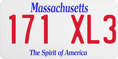 MA license plate 171XL3