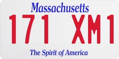 MA license plate 171XM1