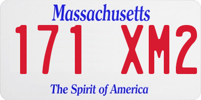 MA license plate 171XM2
