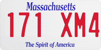 MA license plate 171XM4