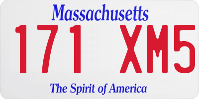 MA license plate 171XM5