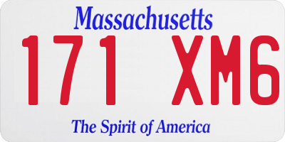 MA license plate 171XM6