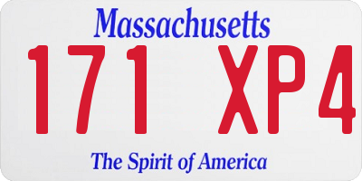 MA license plate 171XP4