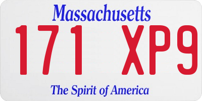 MA license plate 171XP9