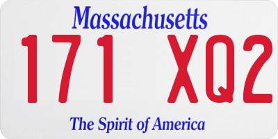 MA license plate 171XQ2