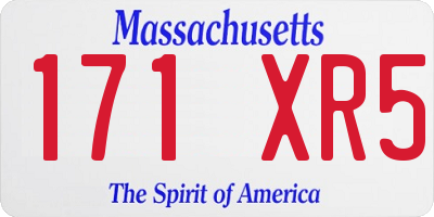 MA license plate 171XR5