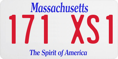 MA license plate 171XS1