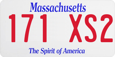 MA license plate 171XS2