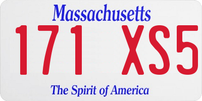 MA license plate 171XS5