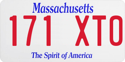 MA license plate 171XT0