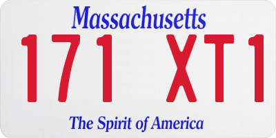 MA license plate 171XT1