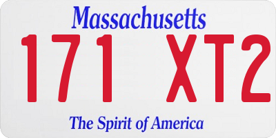 MA license plate 171XT2