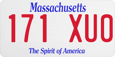 MA license plate 171XU0