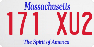 MA license plate 171XU2