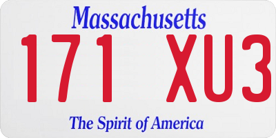 MA license plate 171XU3