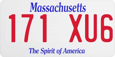 MA license plate 171XU6