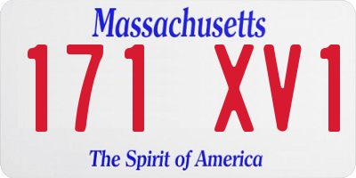 MA license plate 171XV1