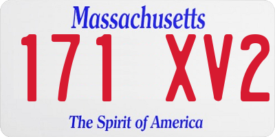MA license plate 171XV2