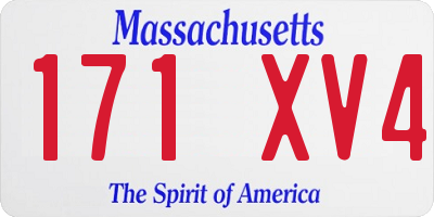 MA license plate 171XV4
