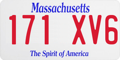 MA license plate 171XV6