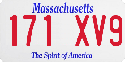 MA license plate 171XV9