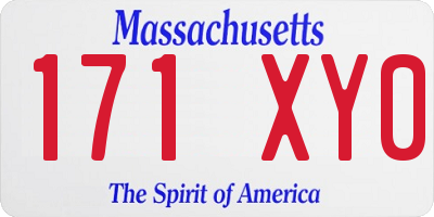 MA license plate 171XY0