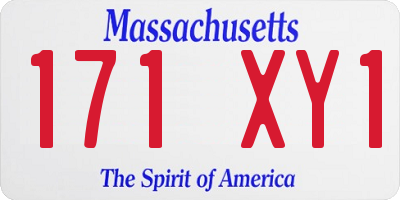 MA license plate 171XY1