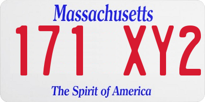 MA license plate 171XY2