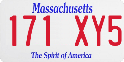 MA license plate 171XY5