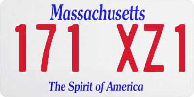 MA license plate 171XZ1