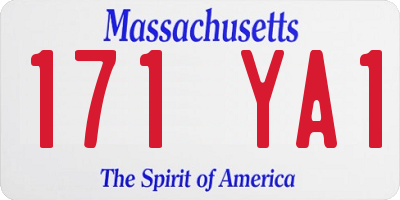 MA license plate 171YA1
