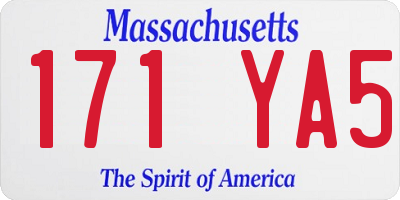 MA license plate 171YA5