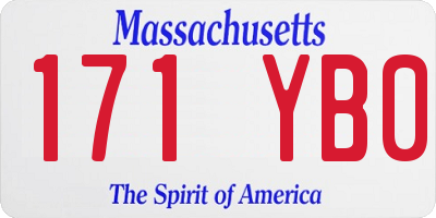 MA license plate 171YB0