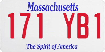 MA license plate 171YB1