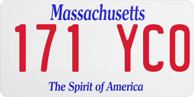 MA license plate 171YC0
