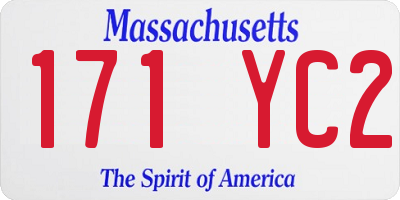 MA license plate 171YC2