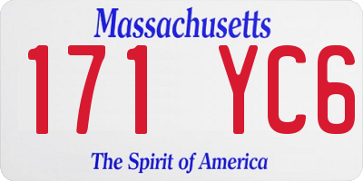 MA license plate 171YC6