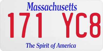 MA license plate 171YC8