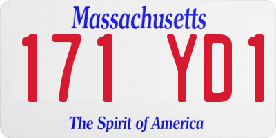 MA license plate 171YD1
