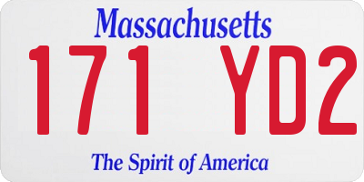 MA license plate 171YD2
