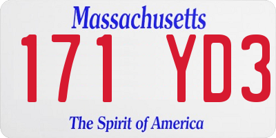 MA license plate 171YD3