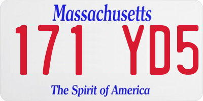 MA license plate 171YD5