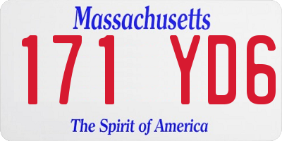 MA license plate 171YD6