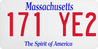 MA license plate 171YE2