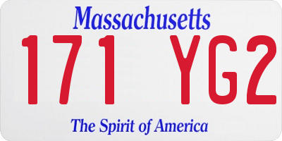 MA license plate 171YG2