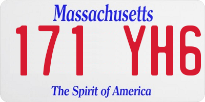 MA license plate 171YH6